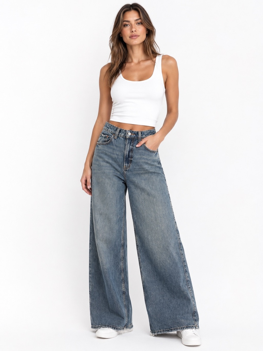 Hollister Ultra High Rise Baggy Wide Leg Jeans 4S Size 27